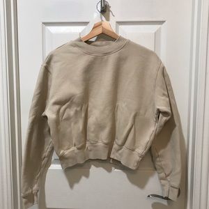 Aritzia TNA oatmeal Cropped sweatshirt